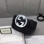GUCCI 经典全皮压花，原版进口南非皮底，精品双G钢扣 宽度：40mm /