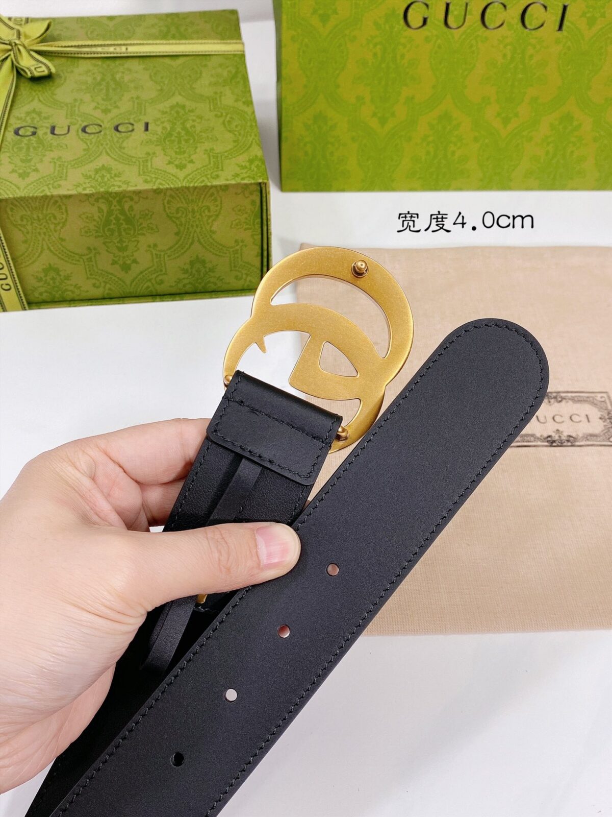 Gucci 🔥顶级原单腰带，定制进口原版皮👻，真空电镀扣头，修身百搭腰带，经典爆款，宽度4.0cm /