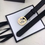 Gucci 3.8cm[色]带身双面采用进口头层牛皮压时尚古驰大G印花 搭配经典款GG互扣式抛光铜金属扣头 /