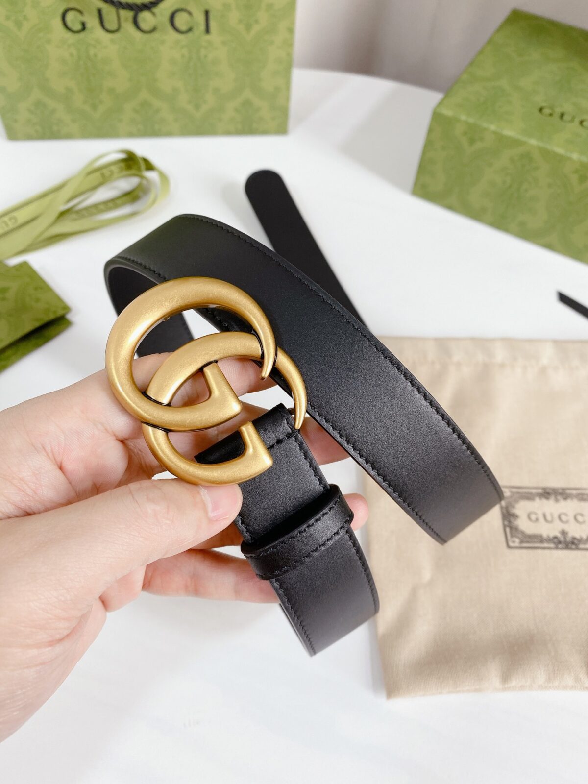 Gucci 经典款原单腰带，进口原厂正品皮料，最新版本顶级工艺，宽度3.8cm /
