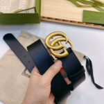 Gucci 古奇官网春夏新款，正品规格 4.0cm进口皮底小牛皮细腰带搭配精品铜扣，时尚百搭 /
