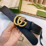 Gucci 古奇官网春夏新款，正品规格 4.0cm进口皮底小牛皮细腰带搭配精品铜扣，时尚百搭 /