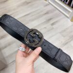 Gucci 古奇官网经典 正品规格 原版品质 ✨ 头层小牛皮压花 专柜新版内衬底皮 进口头层皮底 40mm 抛光亮面双G扣 /