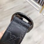 Gucci 古奇官网经典 正品规格 原版品质 ✨ 头层小牛皮压花 专柜新版内衬底皮 进口头层皮底 40mm 抛光亮面双G扣 /