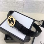Gucci 3.8cm[色]带身双面采用进口头层牛皮压时尚古驰大G印花 搭配经典款GG互扣式抛光铜金属扣头 /