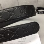 GUCCI 经典全皮压花，原版进口南非皮底，精品双G钢扣 宽度：40mm /
