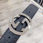 Gucci 古奇官网经典 正品规格 原版品质 ✨ 头层小牛皮压花 专柜新版内衬底皮 进口头层皮底 40mm 抛光亮面双G扣 /