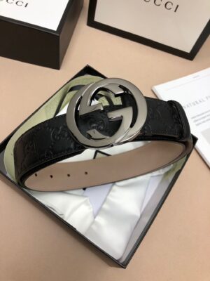 weigou_255643_0_84a90bbb24 Gucci 古奇官网经典 正品规格 原版品质 ✨ 头层小牛皮压花 专柜新版内衬底皮 进口头层皮底 40mm 抛光亮面双G扣 /