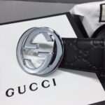 Gucci 3.8cm[色]带身双面采用进口头层牛皮压时尚古驰大G印花 搭配经典款GG互扣式抛光铜金属扣头 /