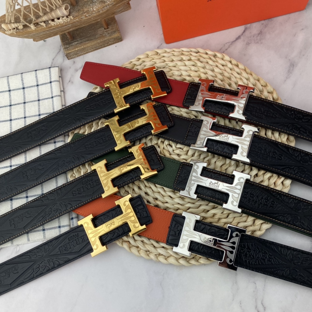 爱马仕💕 特种皮腰带系列 ，原厂五金精品不锈钢扣 手感柔软舒适 宽3.8CM。p125