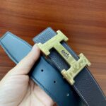 HERMES 38mm腰帶 精钢五金 搭配原版Togo皮进口白芯底皮，双面可用。