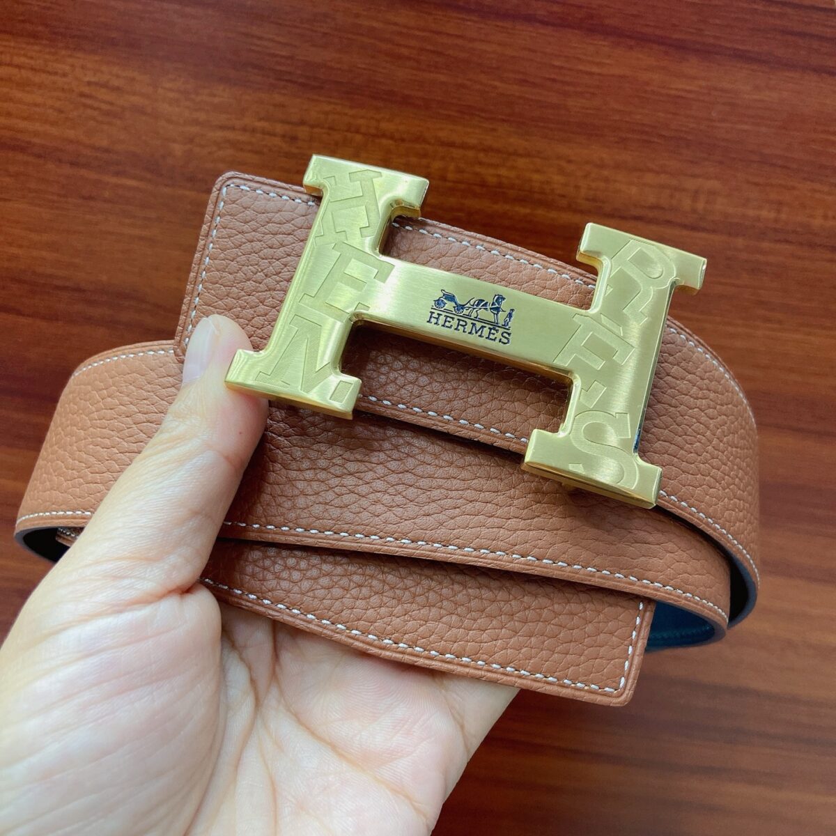 HERMES 38mm腰帶 精钢五金 搭配原版Togo皮进口白芯底皮，双面可用。