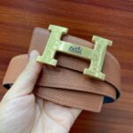 HERMES 38mm腰帶 精钢五金 搭配原版Togo皮进口白芯底皮，双面可用。