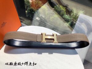 Hermes爱马仕 男士双面原版皮腰带38mm，搭配精钢H焊点扣