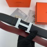 Hermes爱马仕 男士双面皮腰带38mm 双面进口花纹皮压制。可双面使用 专柜走线 搭配新款扣。 /