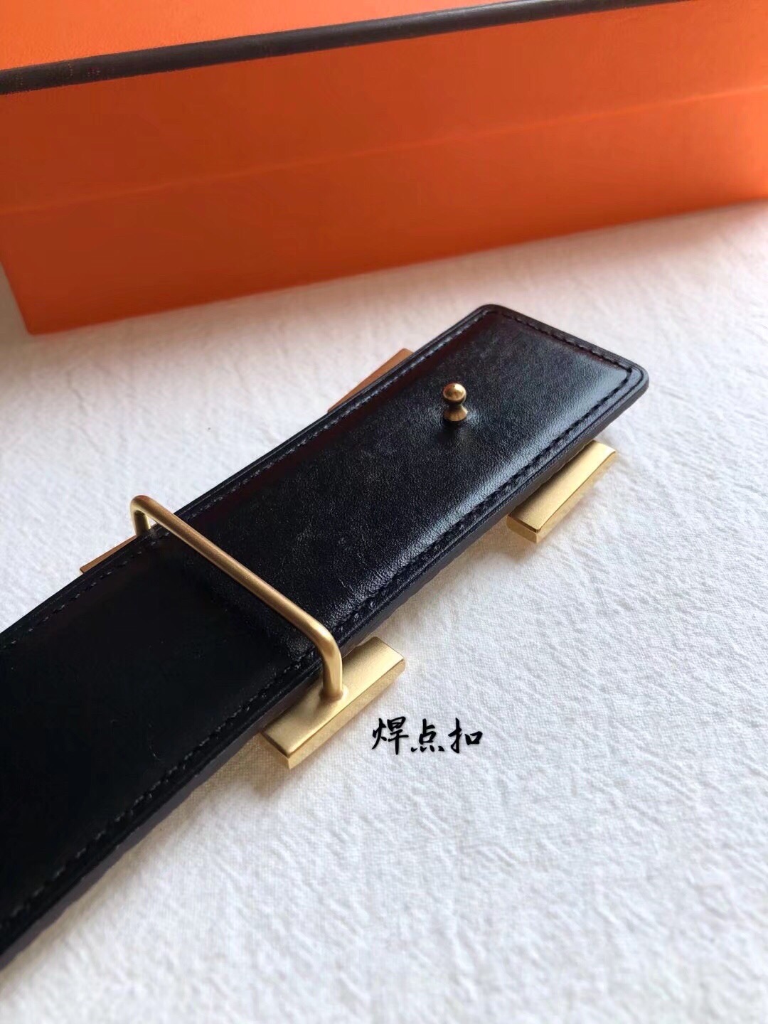 Hermes爱马仕 男士双面原版皮腰带38mm，搭配精钢H焊点扣 /