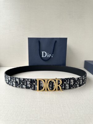 Dior 新款单品，延续经典设计，饰以 CD Icon 标志。光金和白色金属覆层形成鲜明的对比。可与各式 35 毫米腰带搭配，提升格调，打造优雅精致的造型。 /