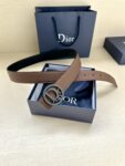 Dior Oblique 图案，经典元素呈现本季全新风采。设计精巧，可与各式 35 毫米腰带搭配，提升格调，打造现代精致的造型。 白/金色饰面黄铜，镌刻 Dior Oblique 图案 /