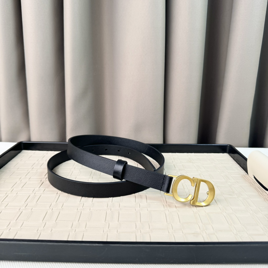 Dior 24早春新款 C D搭扣黄铜腰带扣，小牛皮腰带 经典永存 2.0cm /