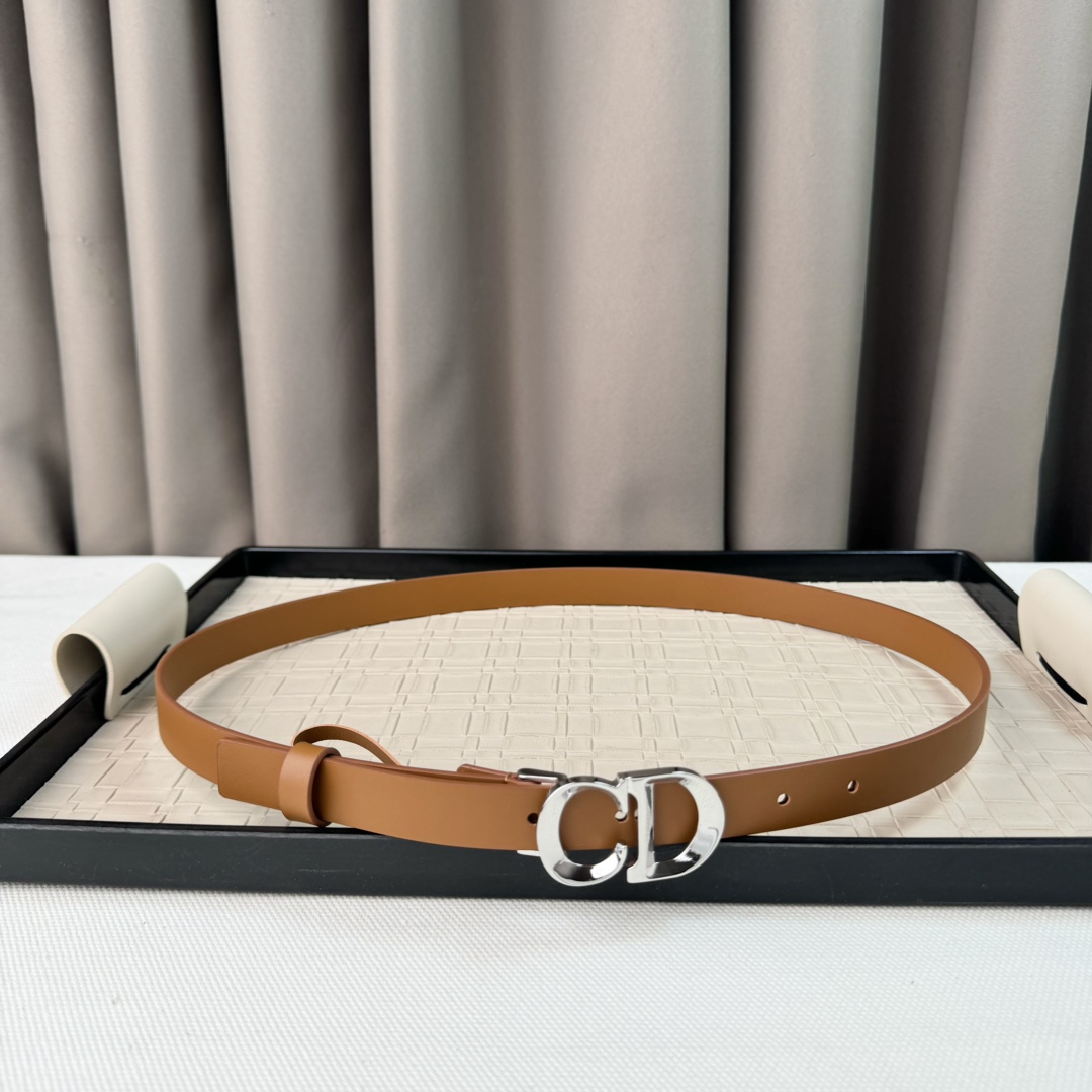 Dior 24早春新款 C D搭扣黄铜腰带扣，小牛皮腰带 经典永存 2.0cm /