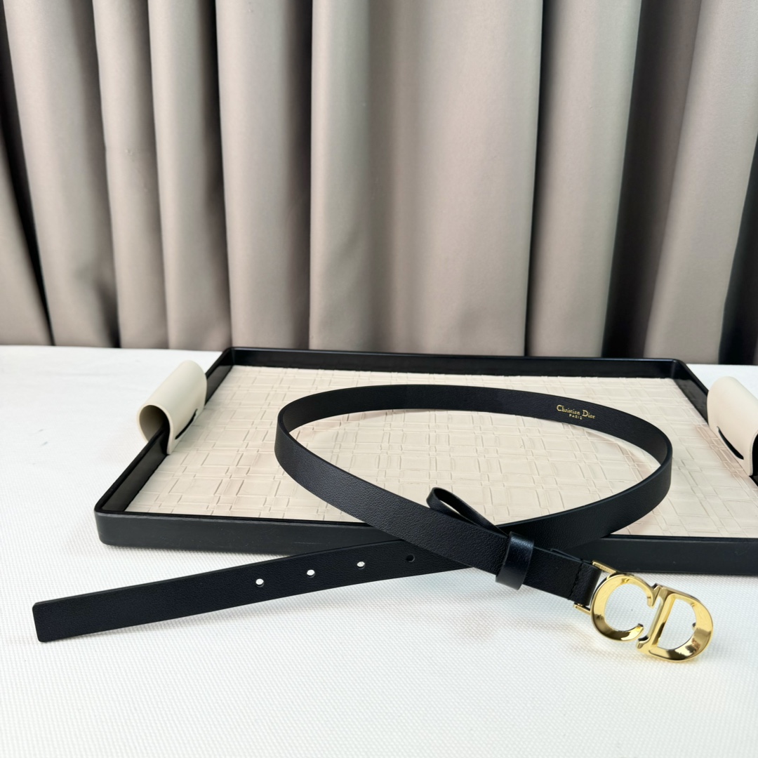 Dior 24早春新款 C D搭扣黄铜腰带扣，小牛皮腰带 经典永存 2.0cm /
