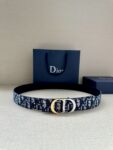 Dior 新款单品，延续经典设计，饰以 CD Icon 标志。光金和白色金属覆层形成鲜明的对比。可与各式 35 毫米腰带搭配，提升格调，打造优雅精致的造型。 /