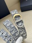 Dior 新款单品，延续经典设计，饰以 CD Icon 标志。光金和白色金属覆层形成鲜明的对比。可与各式 35 毫米腰带搭配，提升格调，打造优雅精致的造型。 /