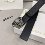 Versace 原单腰带，进口原版头层牛皮，搭配经典美人头真空电镀五金，宽度3.8cm 配全套包装礼盒🎁 /