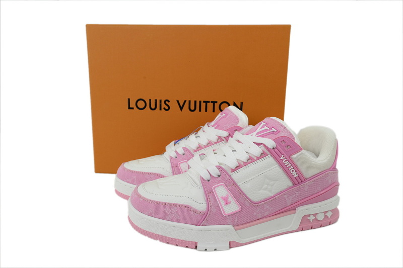 【EA0GZ】粉牛仔 LV板鞋 Louis Vuitton Pink Cowboy 时尚板鞋