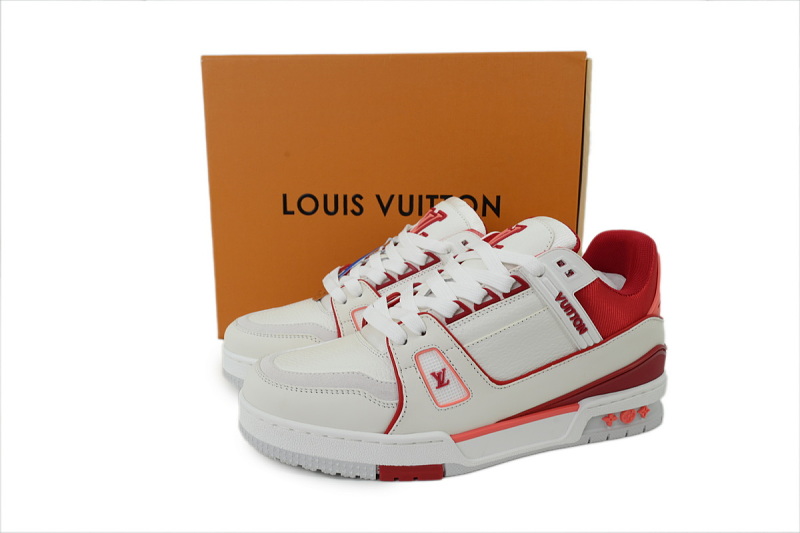 【EA0GZ】白红皮 LV板鞋 Louis Vuitton White red skin 时尚板鞋