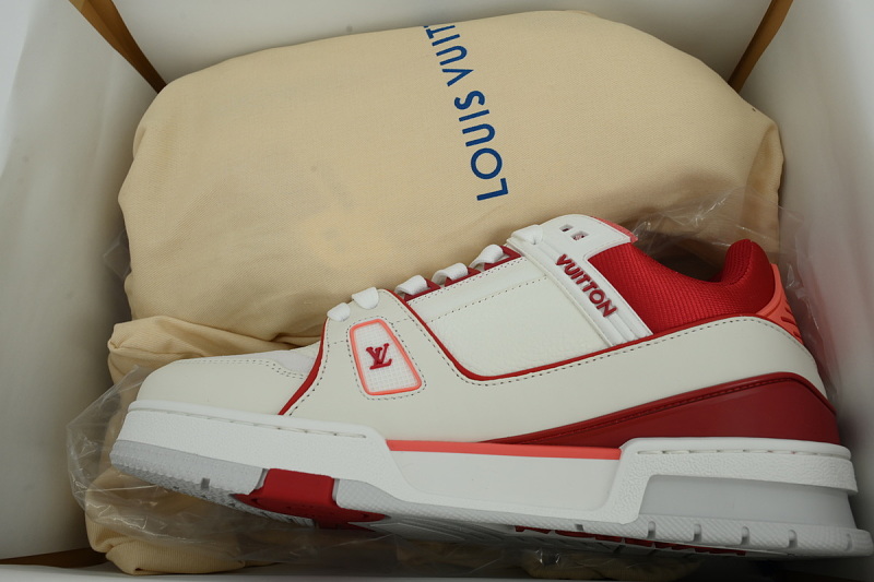 【EA0GZ】白红皮 LV板鞋 Louis Vuitton White red skin 时尚板鞋