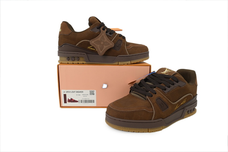 【EA0GZ】深棕吊牌 LV板鞋 Louis Vuitton dark brown 时尚板鞋