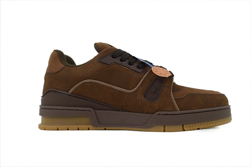 【EA0GZ】深棕吊牌 LV板鞋 Louis Vuitton dark brown 时尚板鞋