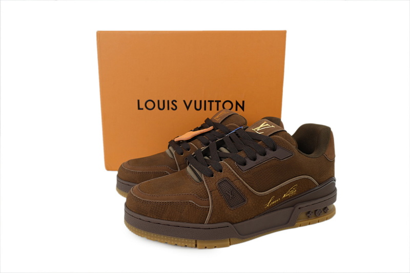 【EA0GZ】深棕吊牌 LV板鞋 Louis Vuitton dark brown 时尚板鞋