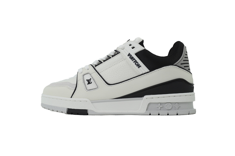 【EA0GZ】黑白皮 LV板鞋 Louis Vuitton Black and white leather 时尚板鞋