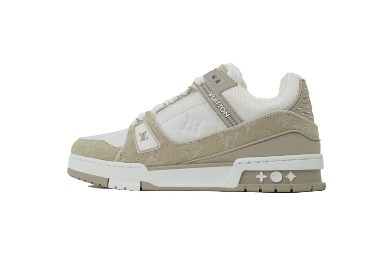 【EA0GZ】杏色牛仔 LV板鞋 Louis Vuitton Apricot colored denim 时尚板鞋