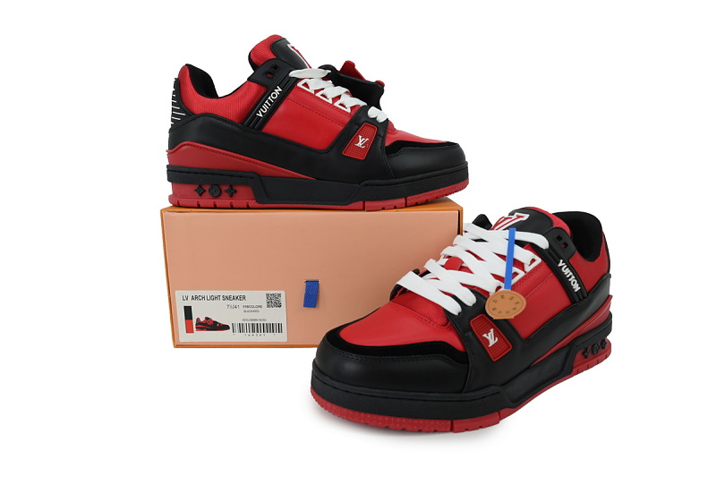 【EA0GZ】米兰黑红 LV板鞋 Louis Vuitton Milan Black Red 时尚板鞋