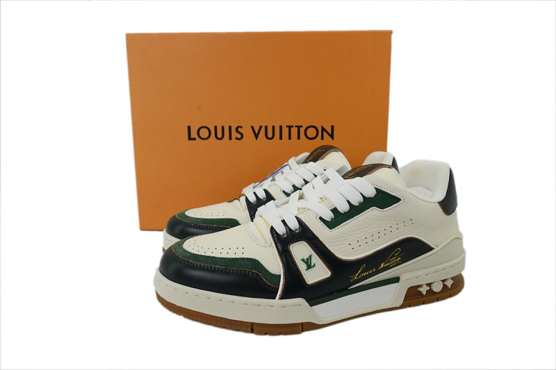 【EA0GZ】白绿 LV板鞋  Louis Vuitton white-green 时尚板鞋