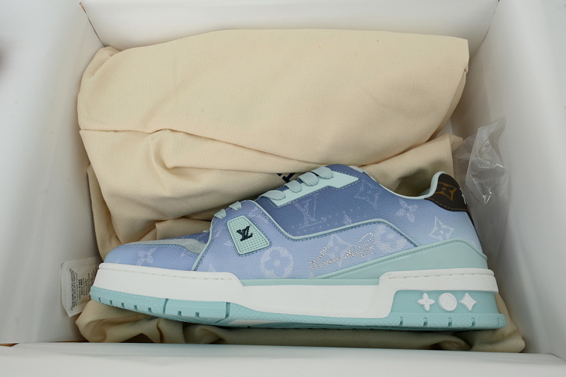 【EA0ET】新海蓝色 LV板鞋 Louis Vuitton Blue 时尚板鞋