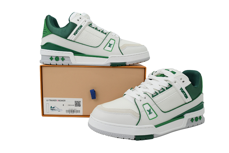 【EA0ET】新白绿 LV板鞋 Louis Vuitton New White Green 时尚板鞋