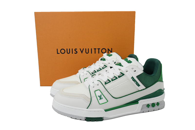 【EA0ET】新白绿 LV板鞋 Louis Vuitton New White Green 时尚板鞋