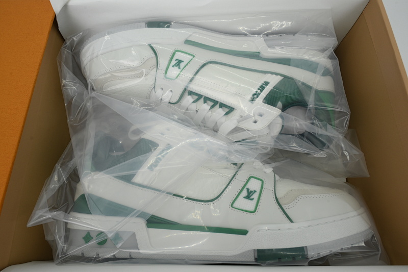 【EA0ET】新白绿 LV板鞋 Louis Vuitton New White Green 时尚板鞋