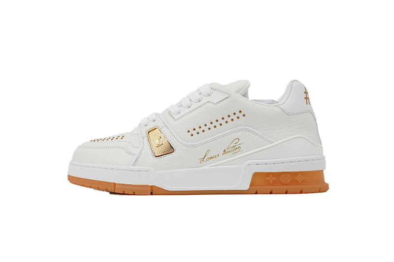 【EA0ET】白橙铆钉 LV板鞋 Louis Vuitton White Orange Rivet 时尚板鞋