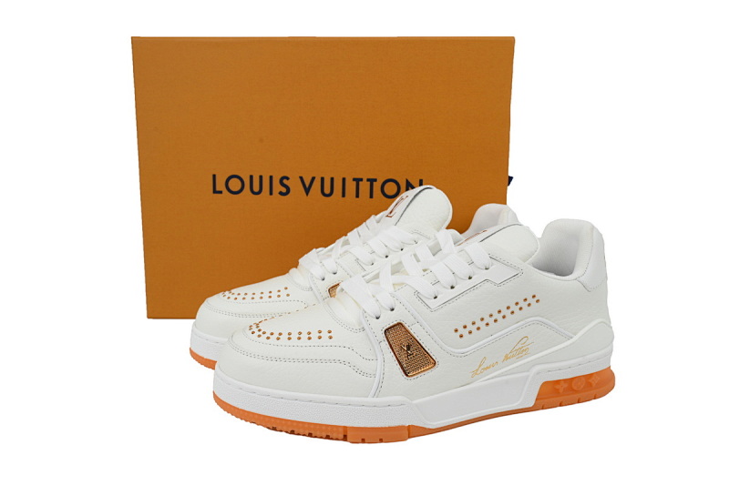 yupoo_287224_d1ca54b1.jpg 【EA0ET】白橙铆钉 LV板鞋 Louis Vuitton White Orange Rivet 时尚板鞋