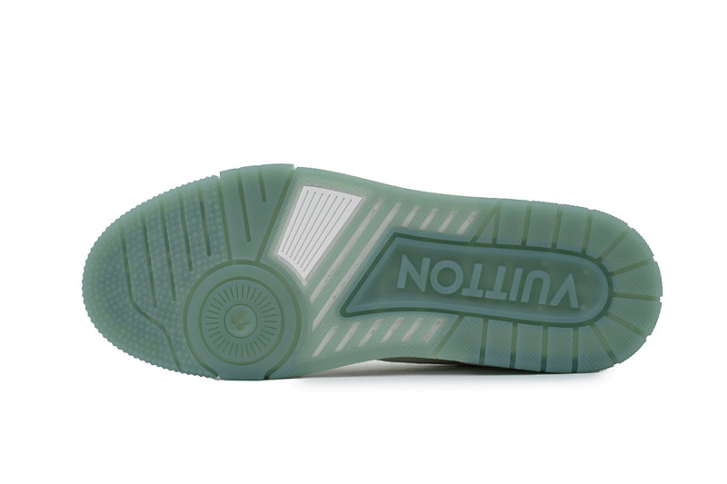 【EA0ET】白绿铆钉 LV板鞋 Louis Vuitton White Green Rivets 时尚板鞋