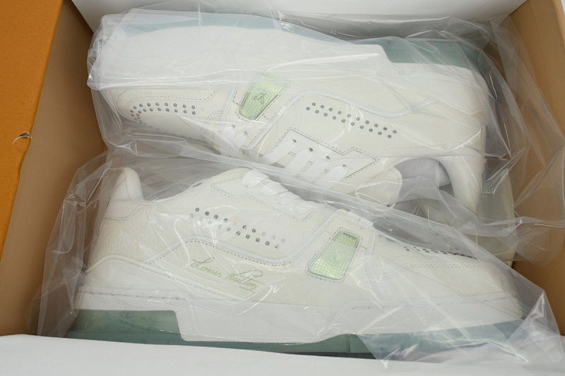【EA0ET】白绿铆钉 LV板鞋 Louis Vuitton White Green Rivets 时尚板鞋