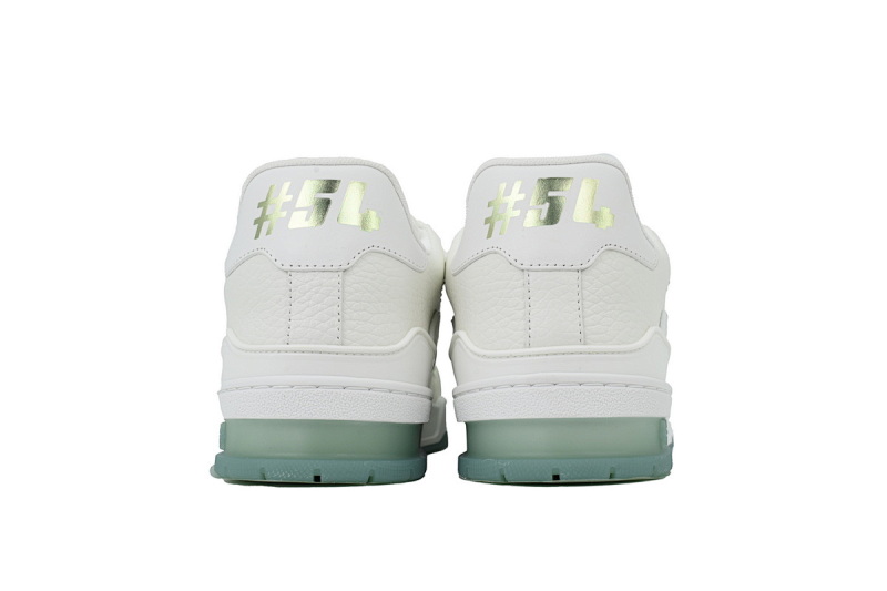 【EA0ET】白绿铆钉 LV板鞋 Louis Vuitton White Green Rivets 时尚板鞋