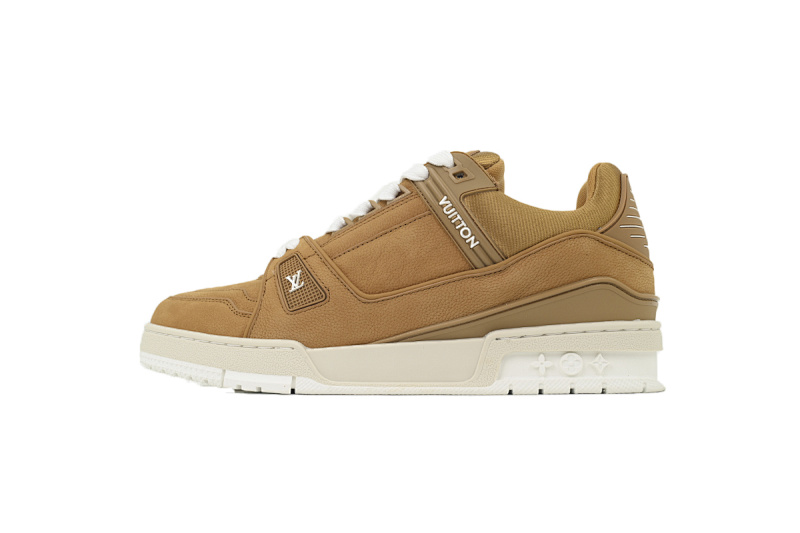 【EA0ET】棕皮白底 LV板鞋 LOUIS VUITTON Brown Skin With White Background