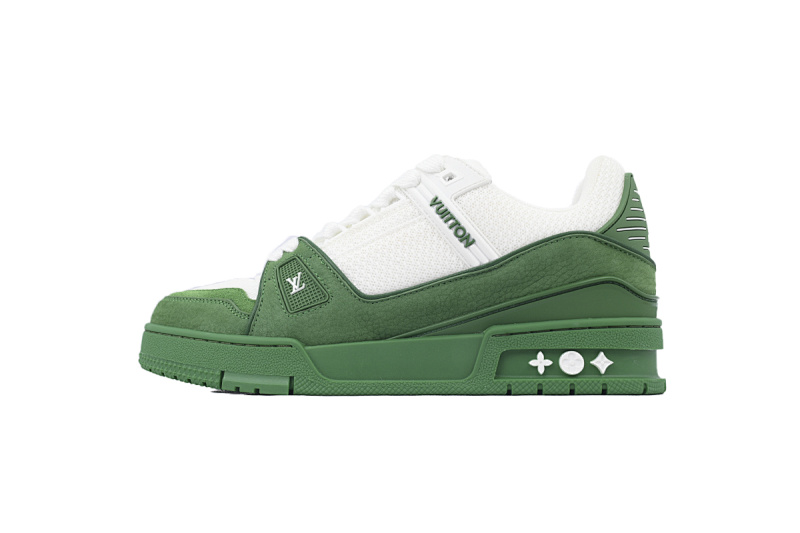 【EA0ET】白绿 LV板鞋 Louis Vuitton White Green 时尚板鞋
