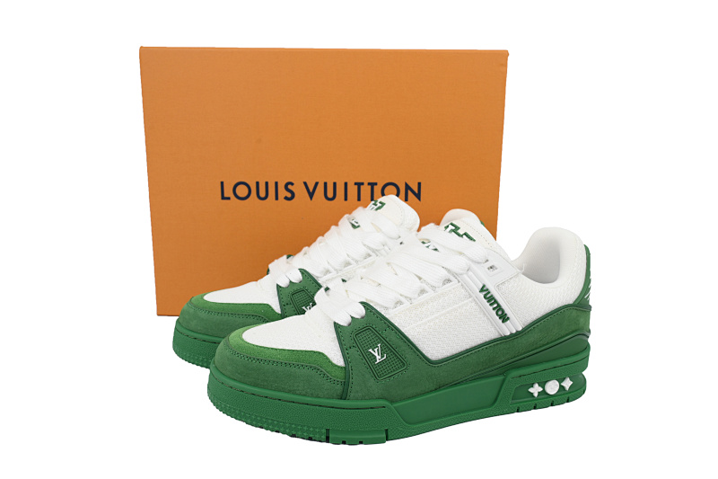 yupoo_287307_d7ddb248.jpg 【EA0ET】白绿 LV板鞋 Louis Vuitton White Green 时尚板鞋